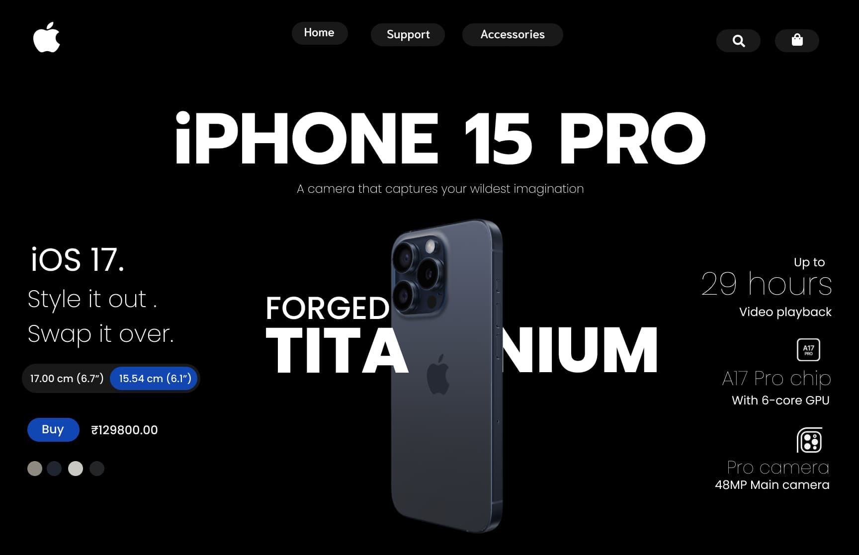 Iphone presentation landing page